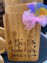 Load image into Gallery viewer, Various Bamboo Boards with Lasered Teacher Sayings