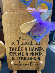 Various Bamboo Boards with Lasered Teacher Sayings
