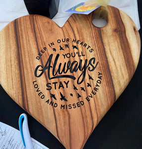 Heart Boards - With Lasered Sayings